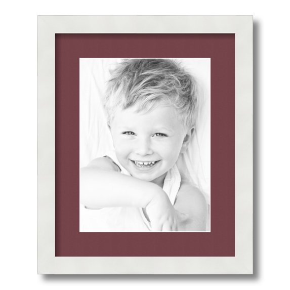 ArtToFrames 13x16 Matted Picture Frame with 9x12 Single Mat Photo Opening Framed in 1.25 Satin White Frame and 2 Maple Leaf Mat (FWM-3966-13x16)