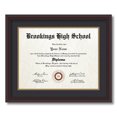 thumbnail image 1 of ArtToFrames 13x17 inch Diploma Frame - Framed in Traditional Cherry with Steps with Black and Gold Mats, Comes with Regular Plexi Glass and Sawtooth Hanger for Wall Hanging (D-4165-13x17), 1 of 4