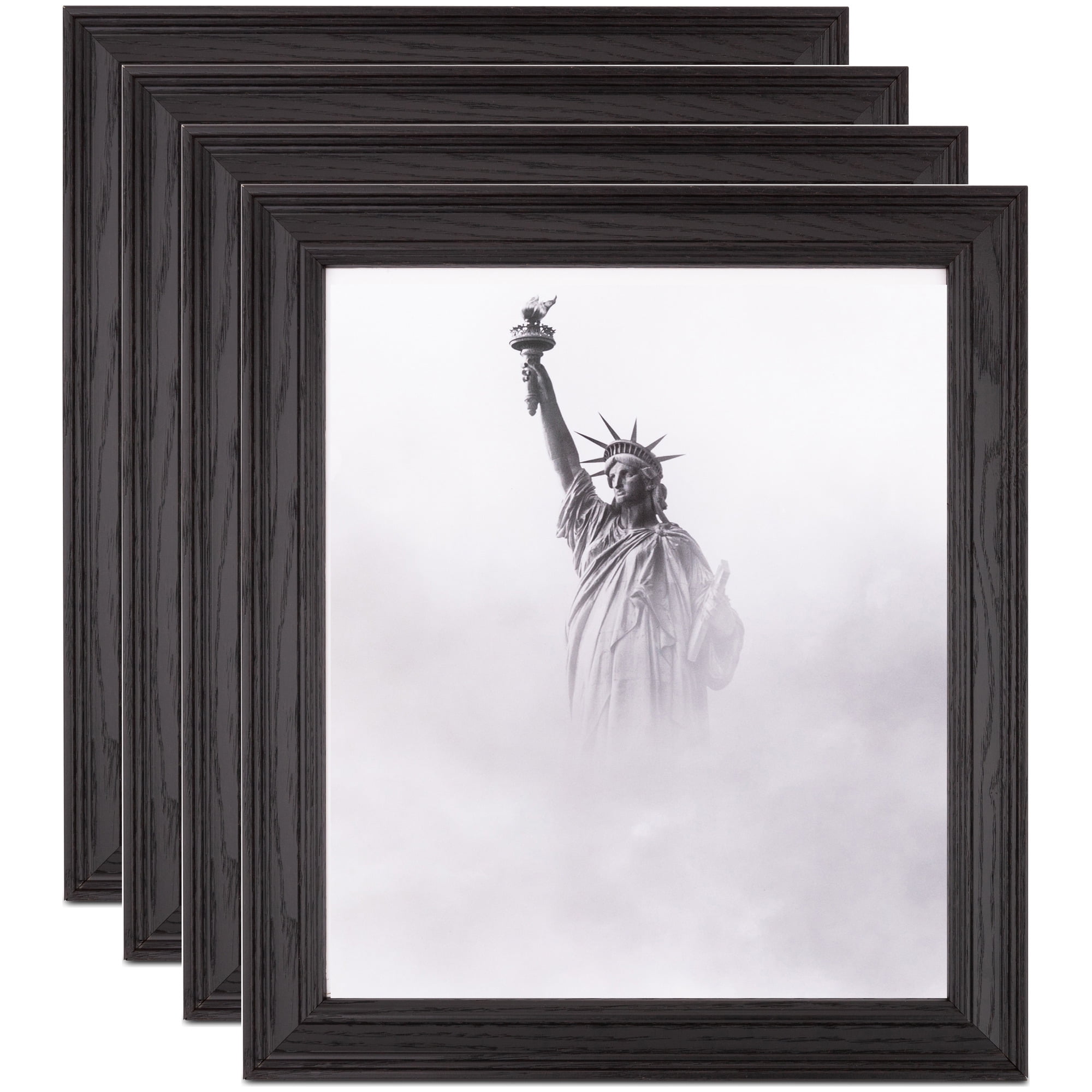 ArtToFrames 14" x 14" Colonial Onyx Picture Frame, 14x14 inch Black MDF Poster Frame (WOM-4386), 4 Pack