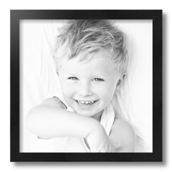 ArtToFrames 14" x 14" Black Picture Frame, 14x14 inch Black Wood Poster Frame (WOM-5141), 1 Pack