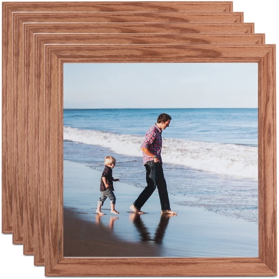 ArtToFrames 14" x 14" Honey Picture Frame, 14x14 inch Brown MDF Poster Frame (WOM-4085), 5 Pack