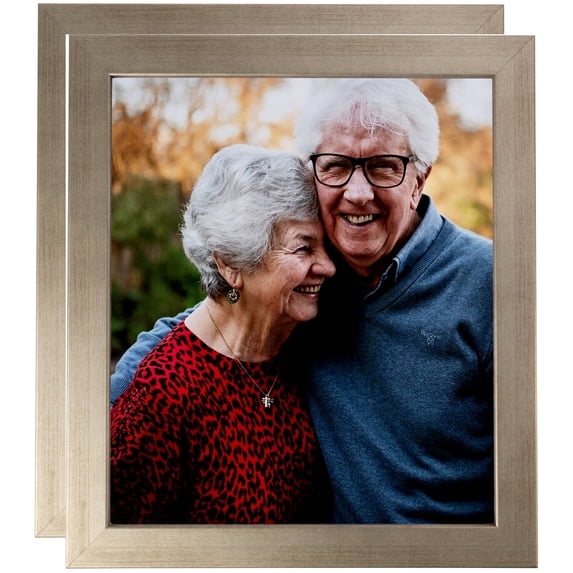 ArtToFrames 14" x 14" Muted Prosecco Gold Picture Frame, 14x14 inch Gold MDF Poster Frame (WOM-4673), 2 Pack