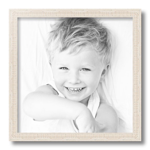 ArtToFrames 14" x 14" Old White Picture Frame, 14x14 inch White Wood Poster Frame (WOM-4905)
