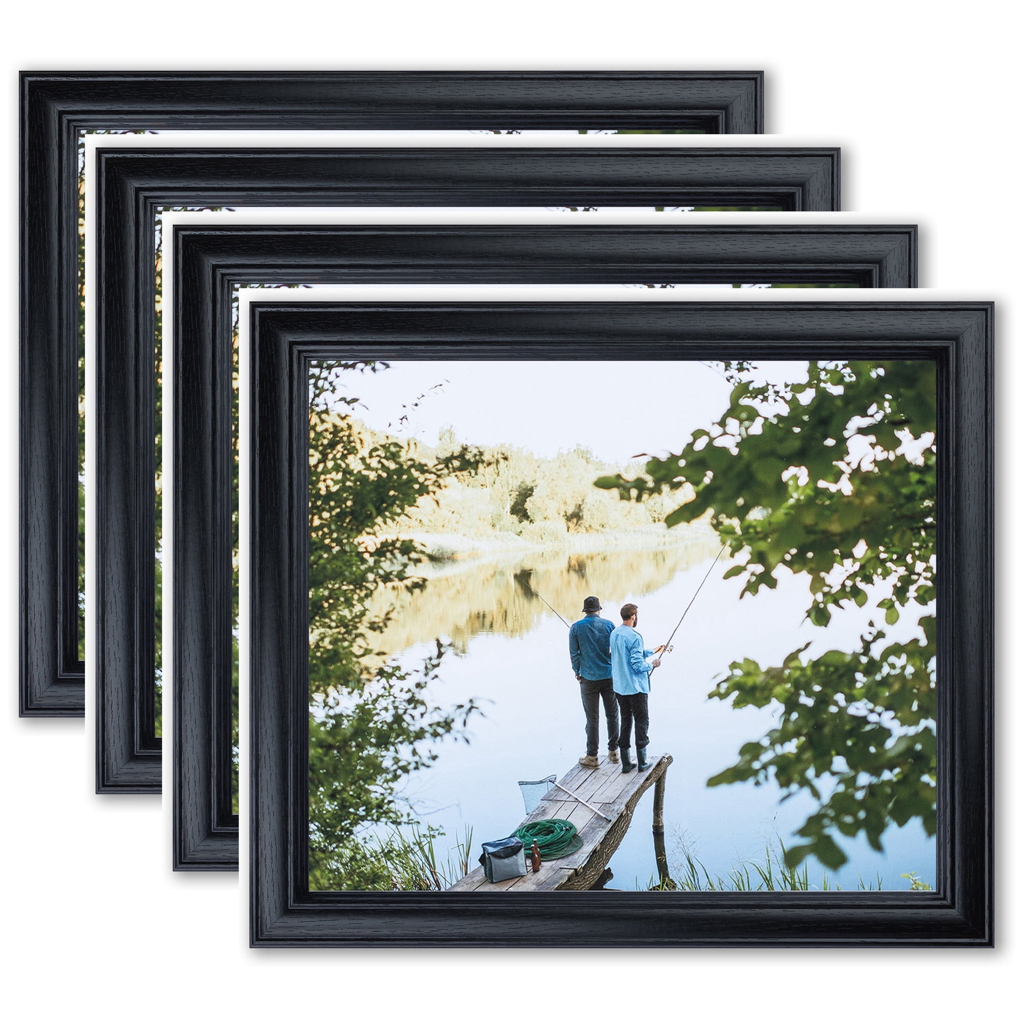 ArtToFrames 14" x 17" Galleria Noir Picture Frame, 14x17 inch Black MDF Poster Frame (WOM-4083), 4 Pack