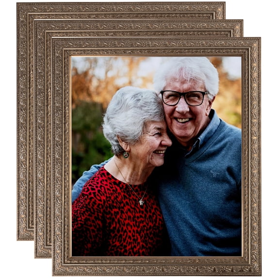 ArtToFrames 14" x 17" Silver Victorian Emboss Picture Frame, 14x17 inch Silver Wood Poster Frame (WOM-5082), 3 Pack