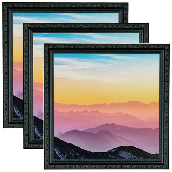 ArtToFrames 14" x 18" Black with Beads Picture Frame, 14x18 inch Black Wood Poster Frame (WOM-4625), 3 Pack