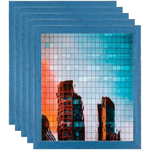 ArtToFrames 14" x 18" Blue Picture Frame, 14x18 inch Blue Wood Poster Frame (WOM-4427), 5 Pack
