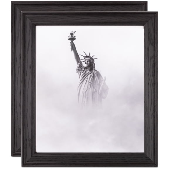 ArtToFrames 14" x 18" Colonial Onyx Picture Frame, 14x18 inch Black MDF Poster Frame (WOM-4386), 2 Pack