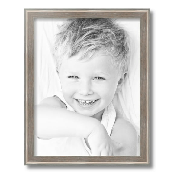ArtToFrames 14" x 18" Contrast Light Grey Picture Frame, 14x18 inch Gray Wood Poster Frame (WOM-4929)
