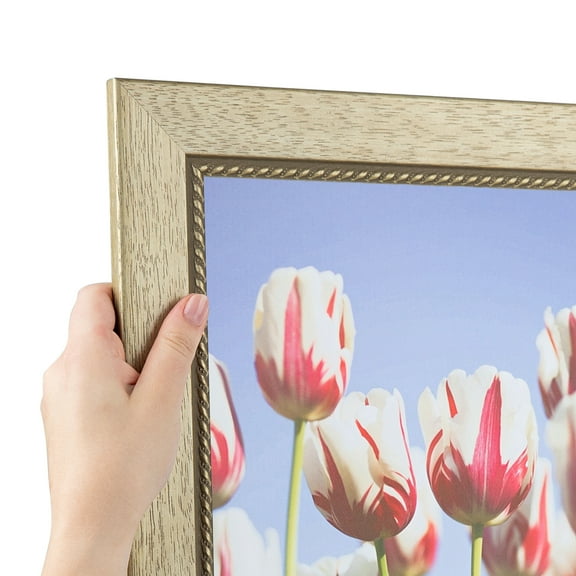 ArtToFrames 14" x 18" Metallic Gold with Ornate Detail Picture Frame, 14x18 inch Gold Wood Poster Frame (WOM-4576)