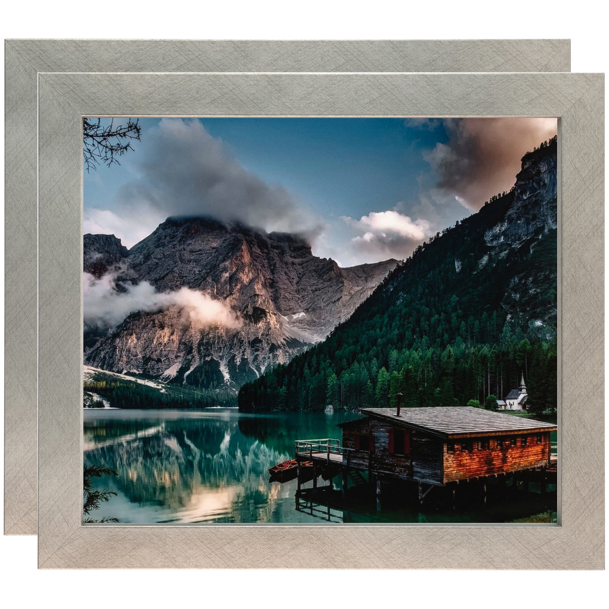 ArtToFrames 14" x 20" Classic Silver Picture Frame, 14x20 inch Gray MDF Poster Frame (WOM-4499), 2 Pack