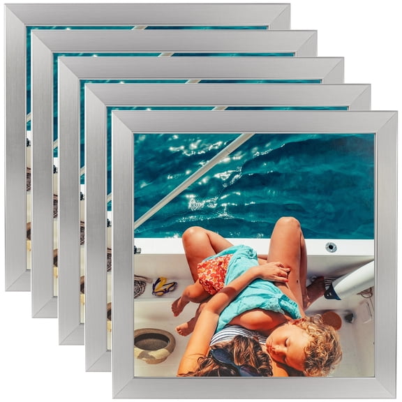 ArtToFrames 14" x 36" Stainless Steel Picture Frame, 14x36 inch Silver MDF Poster Frame (WOM-3882), 5 Pack