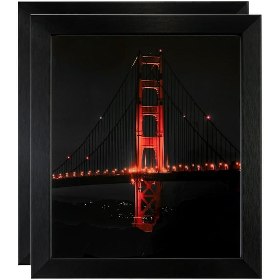 ArtToFrames 14" x 37" Black Steel Picture Frame, 14x37 inch Black MDF Poster Frame (WOM-4639), 2 Pack