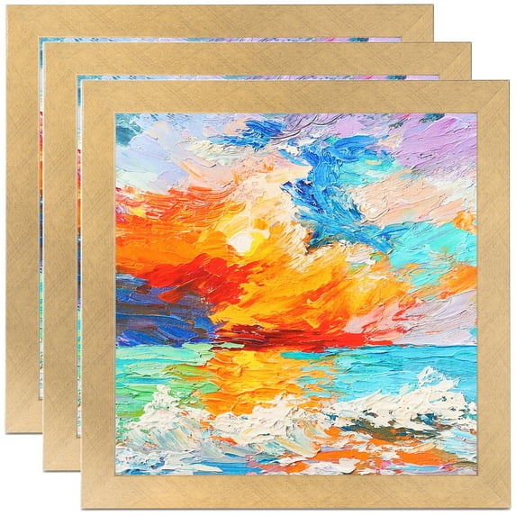 ArtToFrames 14" x 37" Classic Gold Picture Frame, 14x37 inch Gold MDF Poster Frame (WOM-4498), 3 Pack
