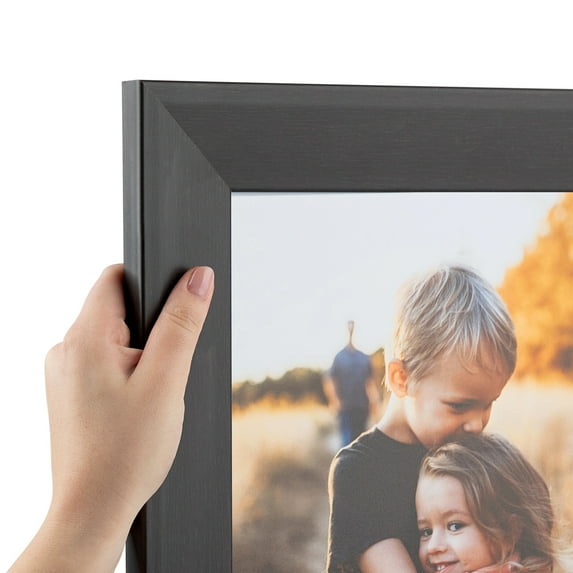 ArtToFrames 14" x 39" Sloped Dark Walnut Picture Frame, 14x39 inch Brown Wood Poster Frame (WOM-4820)