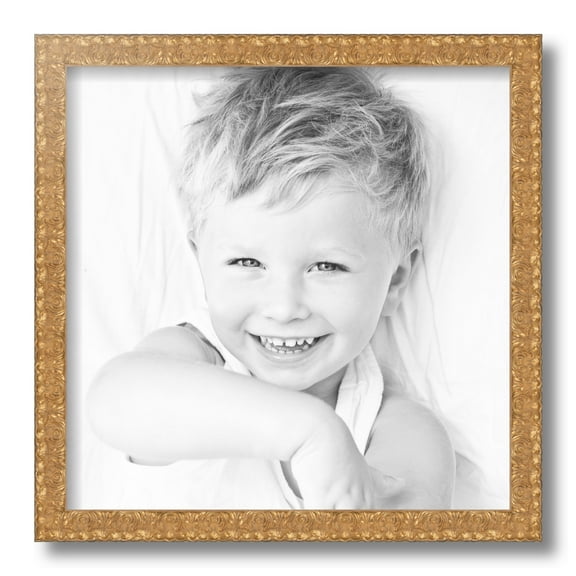 ArtToFrames 14x14 Inch Gold Picture Frame, This Gold Wood Poster Frame is Great for Your Art or Photos, Comes with Regular Glass (4901)