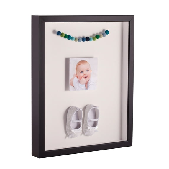 ArtToFrames 14x14 Inch Shadow Box Picture Frame, with a Satin Black Tall 1 Wide Shadowbox frame and Chantilly Mat Backing (4654)