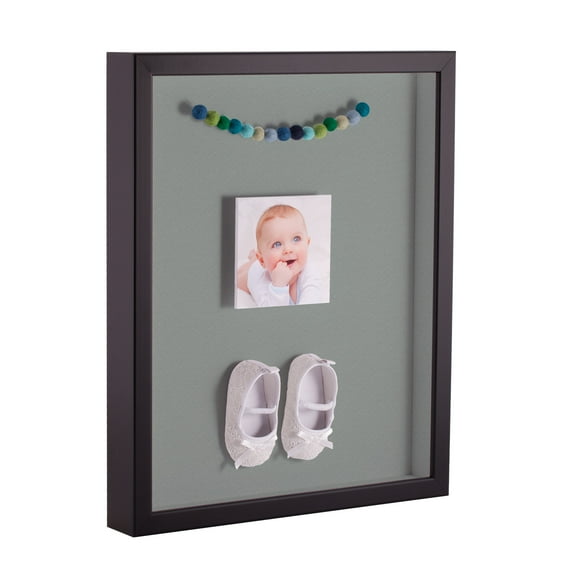 ArtToFrames 14x14 Inch Shadow Box Picture Frame, with a Satin Black Tall 1 Wide Shadowbox frame and Silverpine Mat Backing (4654)