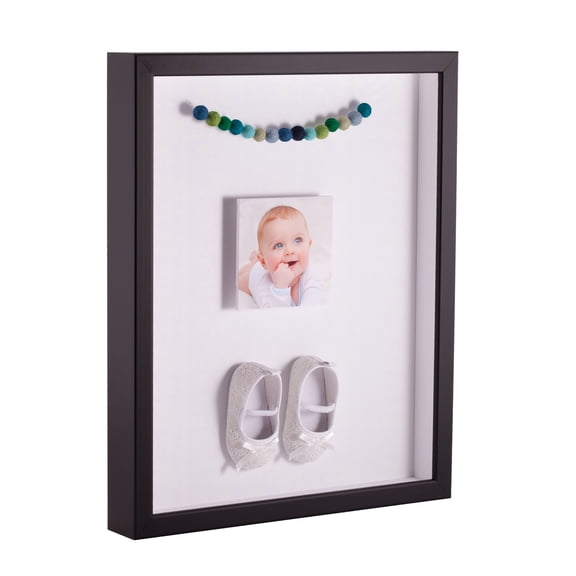 ArtToFrames 14x14 Inch Shadow Box Picture Frame, with a Satin Black Tall 1 Wide Shadowbox frame and Super White Mat Backing (4654)