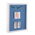 thumbnail image 1 of ArtToFrames 14x14 Inch Shadow Box Picture Frame, with a Satin White 1 Wide Shadowbox frame and Liberty Blue Mat Backing (4655), 1 of 7
