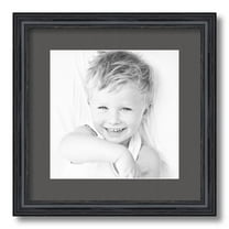 ArtToFrames 14x14" Matted Picture Frame with 10x10" Single Mat Photo Opening Framed in 1.25" Black Stain on Solid Red Oak and 2" Charcoal Mat (FWM-4083-14x14)