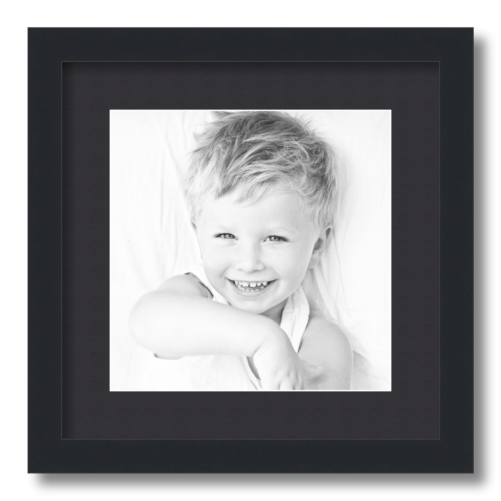 ArtToFrames 14x14" Matted Picture Frame with 10x10" Single Mat Photo Opening Framed in 1.25" Satin Black and 2" Black Mat (FWM-3926-14x14)