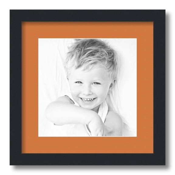 ArtToFrames 14x14" Matted Picture Frame with 10x10" Single Mat Photo Opening Framed in 1.25" Satin Black and 2" Octoberfest Mat (FWM-3926-14x14)