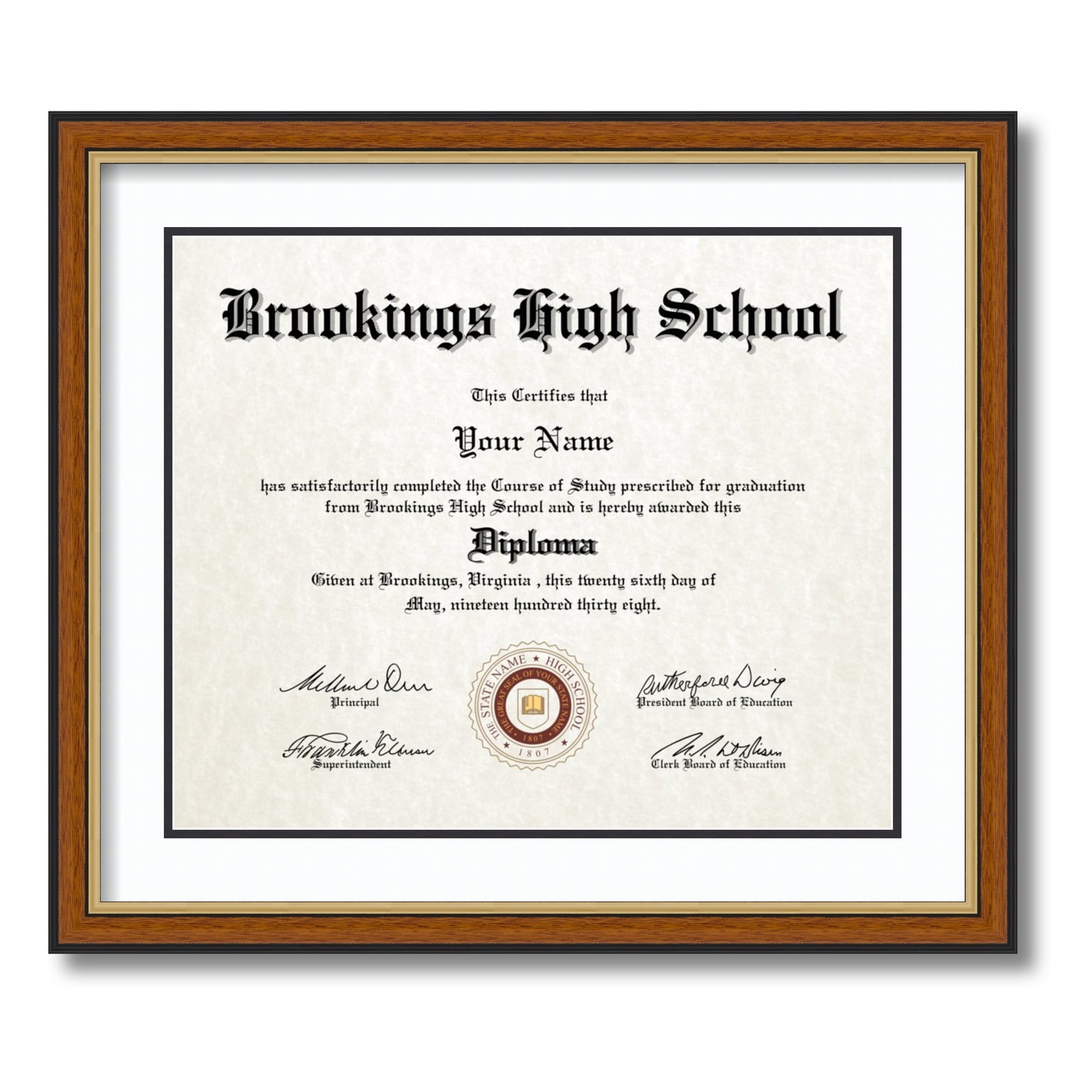 ArtToFrames 14x17 Diploma Frame Framed in Medium Tricolored Frame