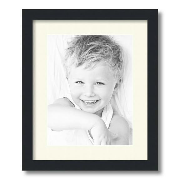 ArtToFrames 14x17 Matted Picture Frame with 10x13 Single Mat Photo Opening Framed in 1.25 Satin Black and 2 Brilliant White Mat (FWM-3926-14x17)