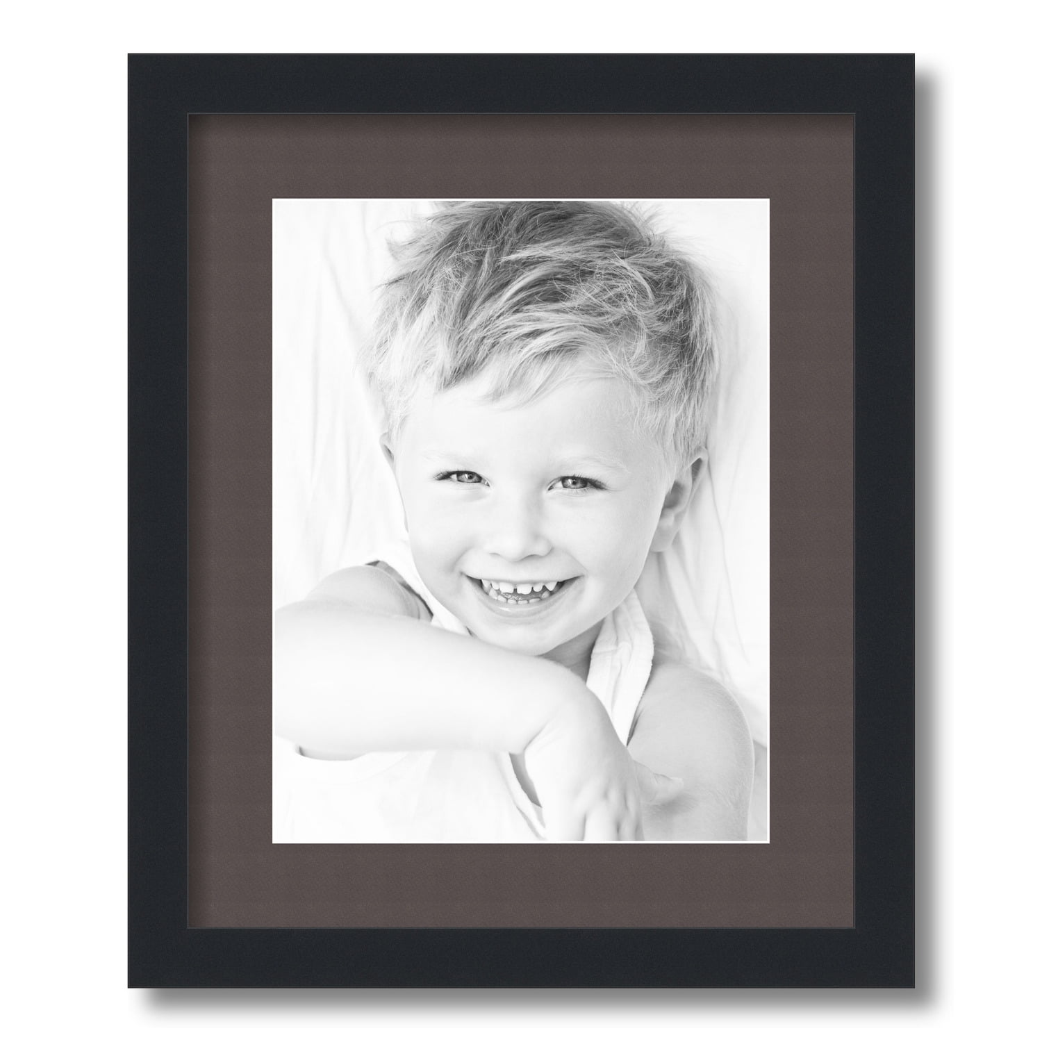 ArtToFrames 14x17 Matted Picture Frame with 10x13 Single Mat Photo Opening Framed in 1.25 Satin Black and 2 Chestnut Mat (FWM-3926-14x17)