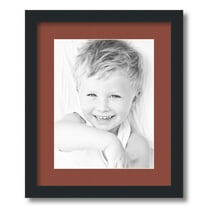 ArtToFrames 14x17" Matted Picture Frame with 10x13" Single Mat Photo Opening Framed in 1.25" Satin Black and 2" Cognac Mat (FWM-3926-14x17)