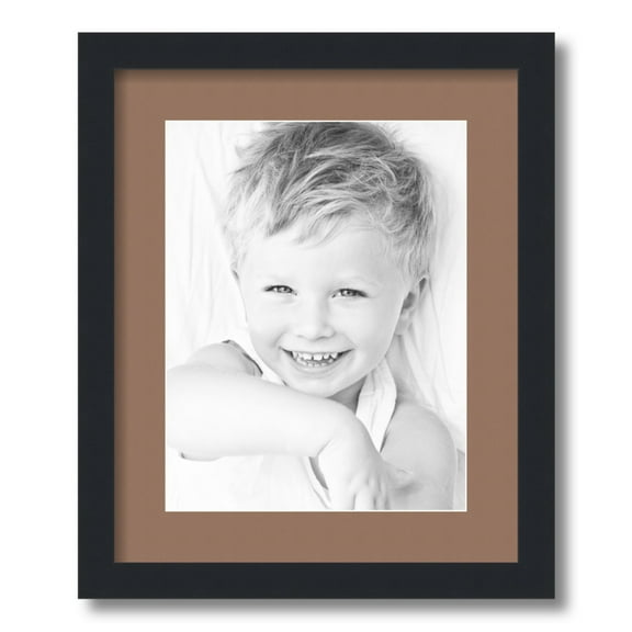 ArtToFrames 14x17 Matted Picture Frame with 10x13 Single Mat Photo Opening Framed in 1.25 Satin Black and 2 Sandpiper Mat (FWM-3926-14x17)