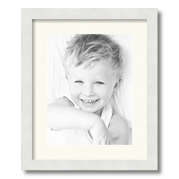 ArtToFrames 14x17" Matted Picture Frame with 10x13" Single Mat Photo Opening Framed in 1.25" Satin White Frame and 2" Chantilly Mat (FWM-3966-14x17)