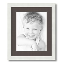 ArtToFrames 14x17" Matted Picture Frame with 10x13" Single Mat Photo Opening Framed in 1.25" Satin White Frame and 2" Chestnut Mat (FWM-3966-14x17)