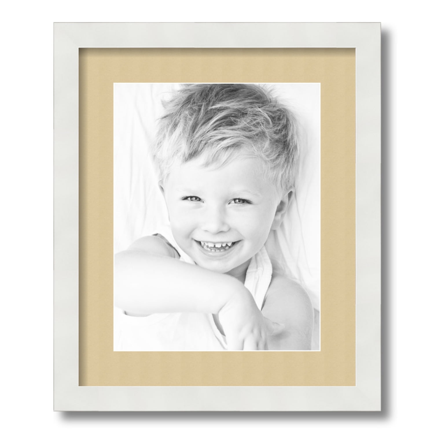  ArtToFrames 13x17 inch Satin White Frame Picture Frame,  2WOMFRBW26074-13x17 - Single Frames