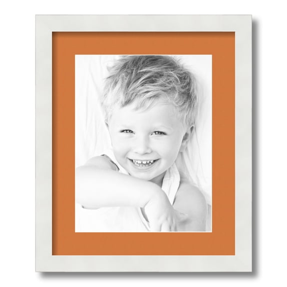 ArtToFrames 14x17" Matted Picture Frame with 10x13" Single Mat Photo Opening Framed in 1.25" Satin White Frame and 2" Octoberfest Mat (FWM-3966-14x17)
