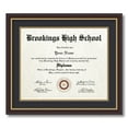 thumbnail image 1 of ArtToFrames 14x17 inch Diploma Frame - Framed in Mahogany and Gold Slope Frame with Black and Gold Mats, Comes with Regular Plexi Glass and Sawtooth Hanger for Wall Hanging (D-4447-14x17), 1 of 4