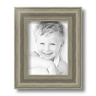 ArtToFrames 14x18 Inch Aged White Gold Picture Frame, This Silver Wood Poster Frame is Great for Your Art or Photos, Comes with Regular Glass (2036)