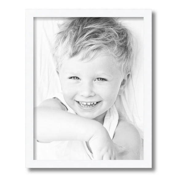 ArtToFrames 14x18 Inch Satin White Picture Frame, This White Wood Poster Frame is Great for Your Art or Photos, Comes with Regular Glass (4655)