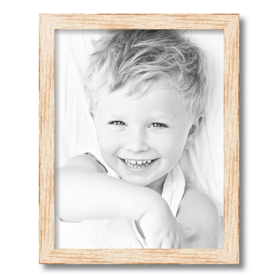 ArtToFrames 14x18" Knotty Pines Pecan with White Wash Picture Frame, White Wood Poster Frame, with Regular Glass and Foam Backing 3/16 inch (FBPL-4771)
