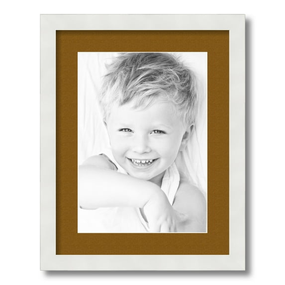 ArtToFrames 14x18 Matted Picture Frame with 10x14 Single Mat Photo Opening Framed in 1.25 Satin White Frame and 2 Coronado Mat (FWM-3966-14x18)
