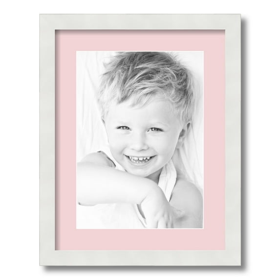 ArtToFrames 14x18 Matted Picture Frame with 10x14 Single Mat Photo Opening Framed in 1.25 Satin White Frame and 2 Hollyhock Mat (FWM-3966-14x18)