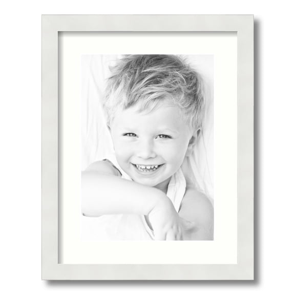ArtToFrames 14x18 Matted Picture Frame with 10x14 Single Mat Photo Opening Framed in 1.25 Satin White Frame and 2 Light Cream Mat (FWM-3966-14x18)