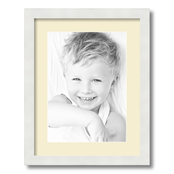 ArtToFrames 14x18 Matted Picture Frame with 10x14 Single Mat Photo Opening Framed in 1.25 Satin White Frame and 2 Oyster Mat (FWM-3966-14x18)