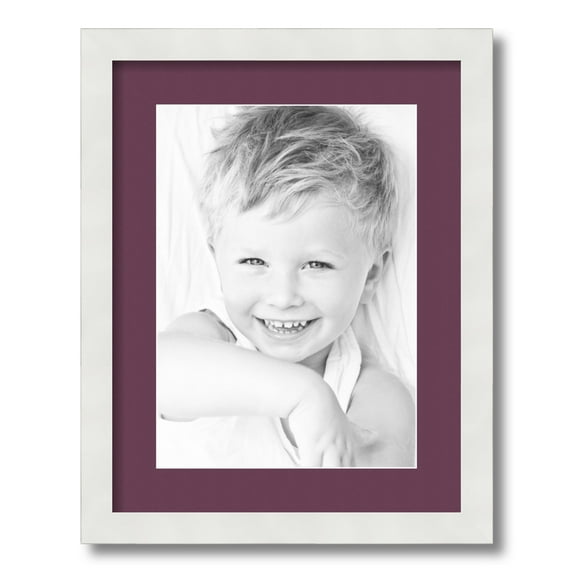 ArtToFrames 14x18 Matted Picture Frame with 10x14 Single Mat Photo Opening Framed in 1.25 Satin White Frame and 2 Ruby Mat (FWM-3966-14x18)