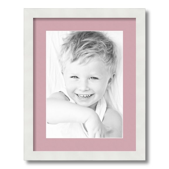 ArtToFrames 14x18 Matted Picture Frame with 10x14 Single Mat Photo Opening Framed in 1.25 Satin White Frame and 2 Seashell Mat (FWM-3966-14x18)