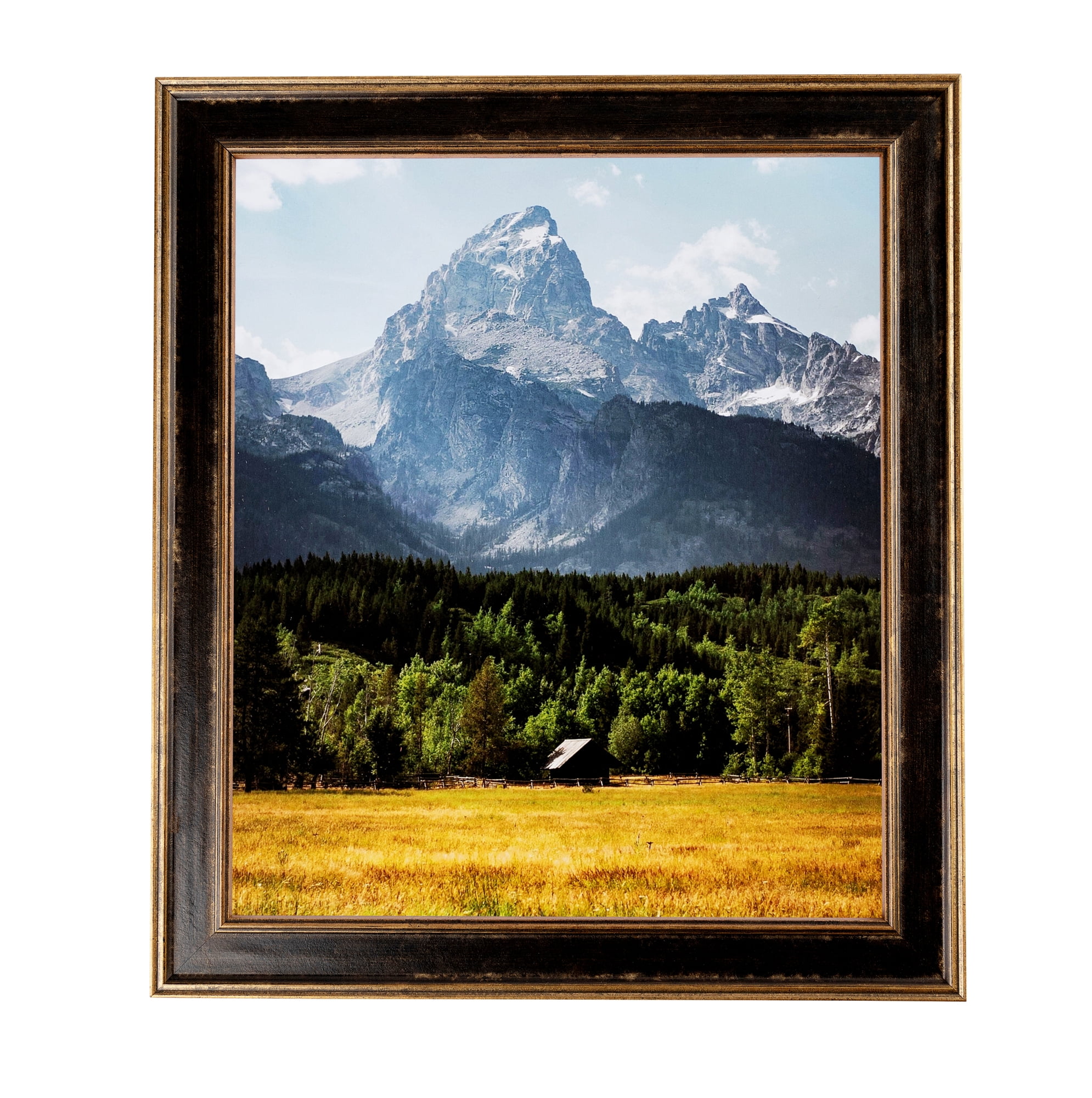 Mxtallup 16x21 Solid Wood Picture Frame – Perfect For 14x19 Or 16x21 Photos & Posters, Black Wood, Includes Mat (T22B1621W1419)