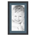 thumbnail image 1 of ArtToFrames 14x24" Matted Picture Frame with 10x20" Single Mat Photo Opening Framed in 1.25" Black Stain on Solid Red Oak and 2" Dutch Blue Mat (FWM-4083-14x24), 1 of 8