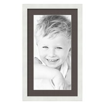 ArtToFrames 14x24" Matted Picture Frame with 10x20" Single Mat Photo Opening Framed in 1.25" Satin White Frame and 2" Chestnut Mat (FWM-3966-14x24)