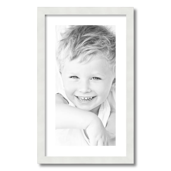 ArtToFrames 14x24 Matted Picture Frame with 10x20 Single Mat Photo Opening Framed in 1.25 Satin White Frame and 2 Crisp Mat (FWM-3966-14x24)